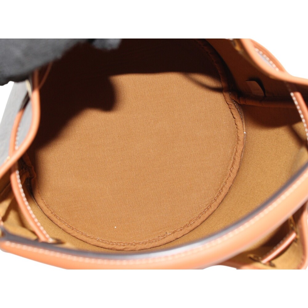 Celine Teen Clara bag brown tan Triomphe canvas calf leather handbag shoulder - Picture 6 of 7